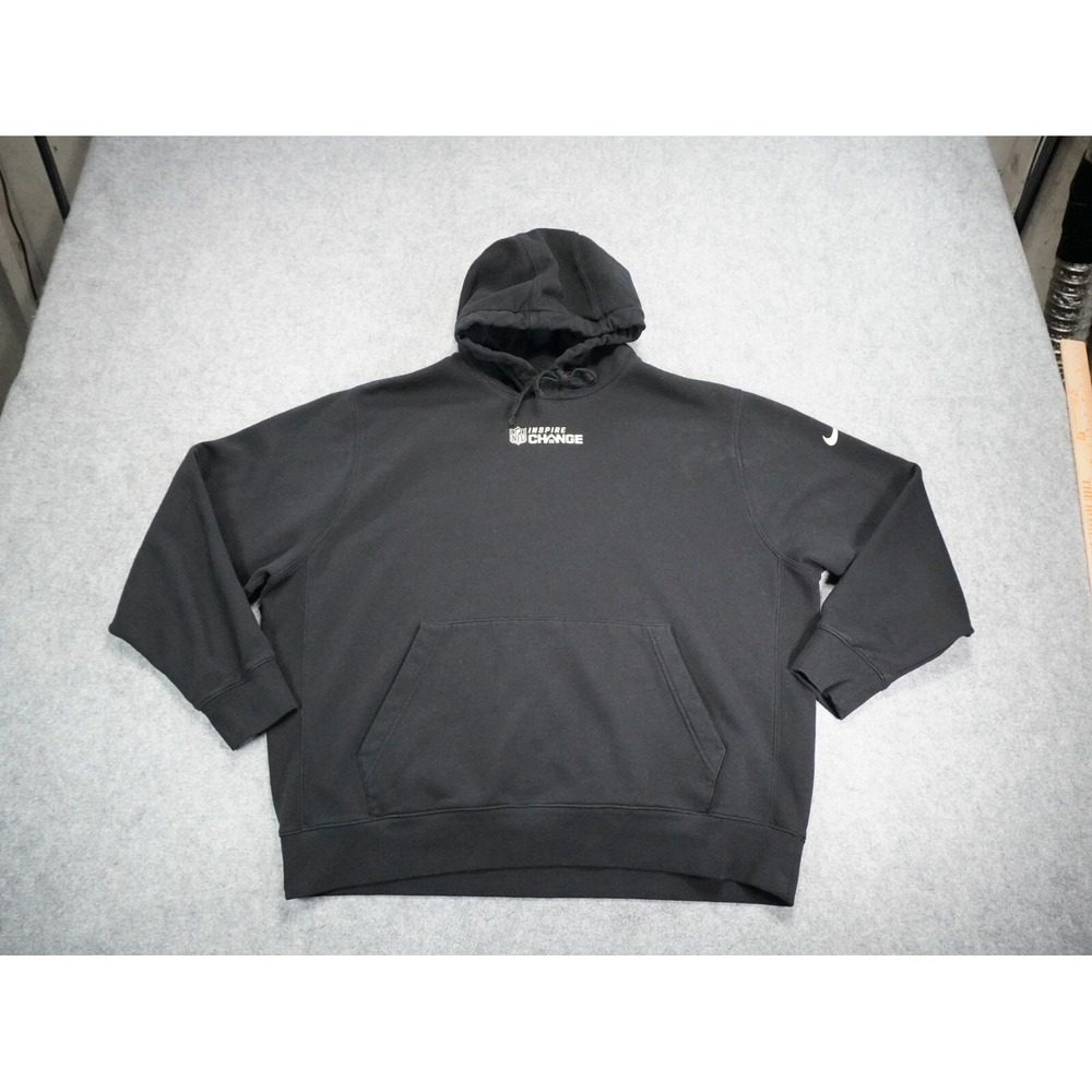 Nike Hoodie Mens XXL Black Long‎ Sleeve Inspire Change Kansas City Chiefs